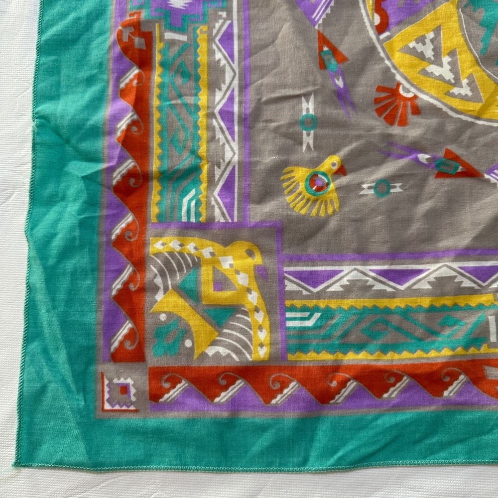 VTG Southwestern Bandana Wamcraft USA Desert Boho‎ Coastal Cowgirl Americana - Picture 3 of 5